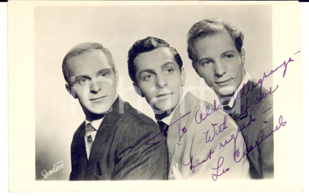 1950 ca CIRCUS Acrobats LES CHARLIVELS Vintage SIGNED photo 14x9 cm