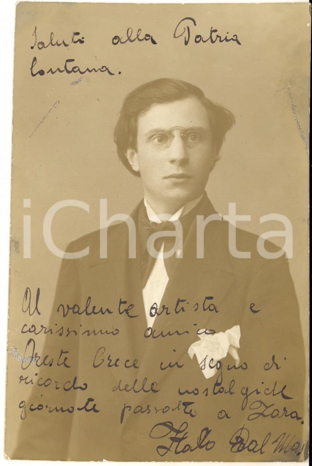 1920 ca VENEZIA Italo DAL MAS "Saluto alla Patria lontana" - Foto con autografo