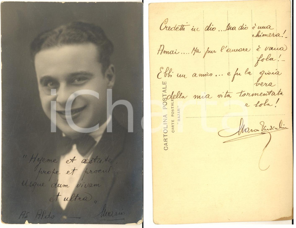 1925 ca TEATRO Mario VERDICCHIO - Foto cartolina con AUTOGRAFO FP