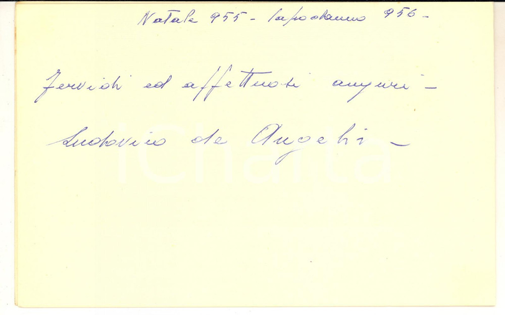 1956 68° Reggimento Fanteria LEGNANO - Biglietto Ludovico DE ANGELIS per auguri
