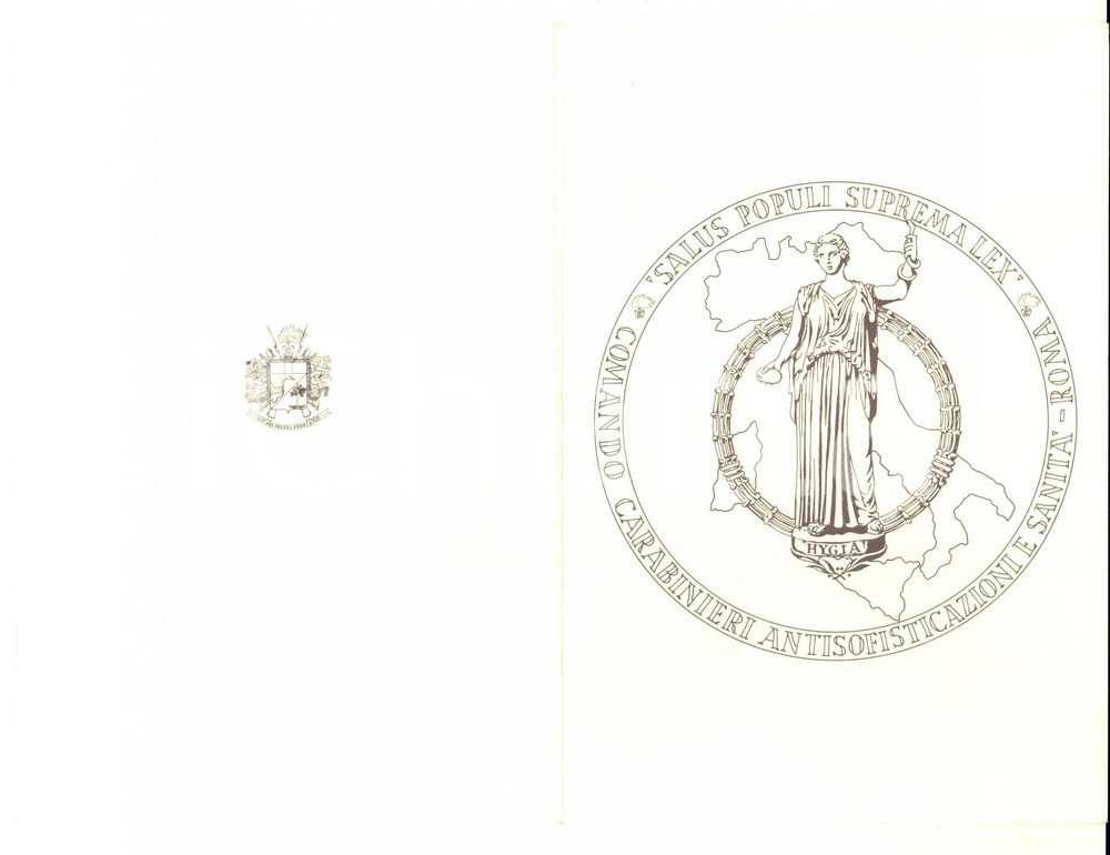 1985 ca ROMA Comando CARABINIERI Antisofisticazioni e Sanità - Biglietto