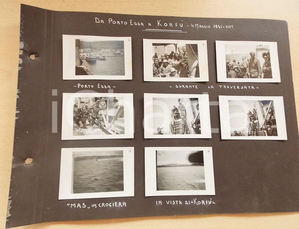 1941 WW2 MVSN XXVII Battaglione CC.NN. - Traversata da SARANDA a CORFU' - 8 foto