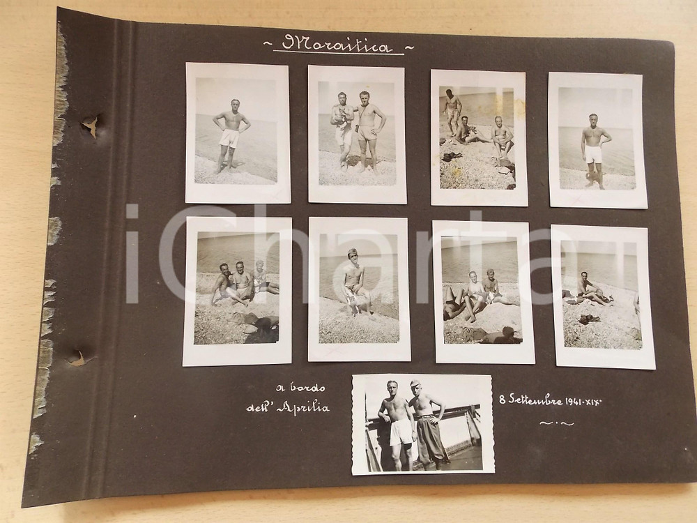 1941 WW2 CORFU' MORAITIKA Militari MVSN XXVII Battaglione al bagno *9 foto