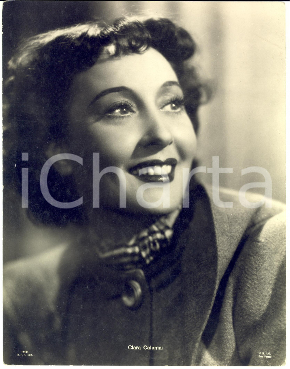 1950 ca CINEMA Attrice Clara CALAMAI - Ritratto - Fotografia seriale 21x27 cm