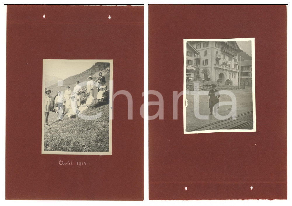 1914 MURREN (CH) Escursionisti in gita - Attesa alla ferrovia - Lotto 2 foto