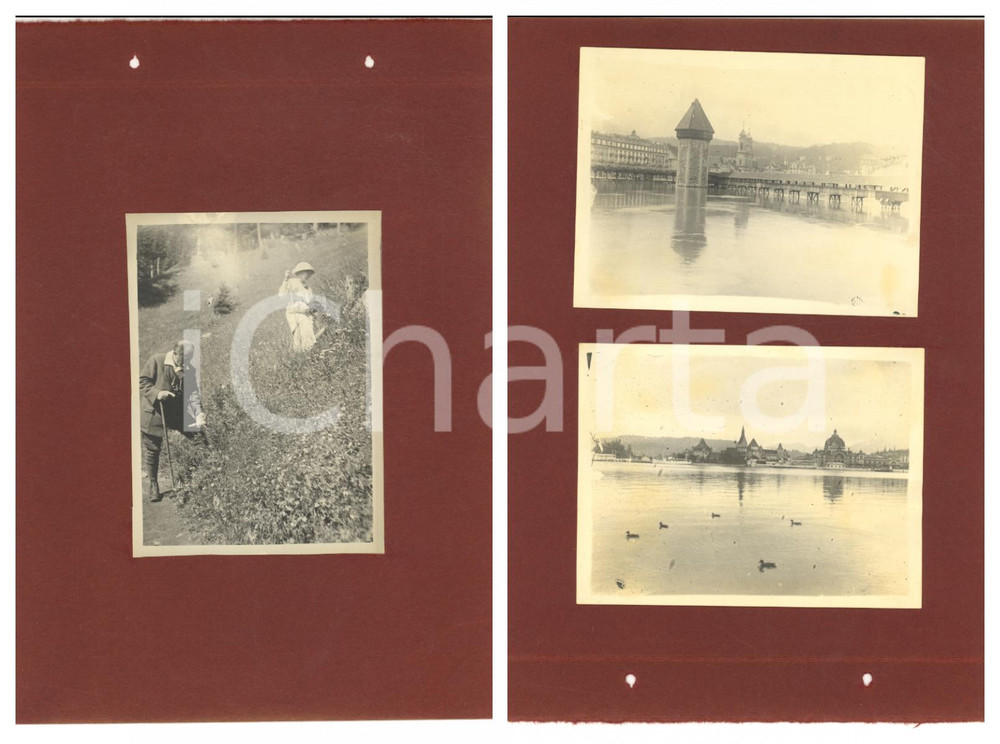 1914 SVIZZERA Escursione a MURREN - Vedute di LUCERNA dal lago *Lotto 3 foto