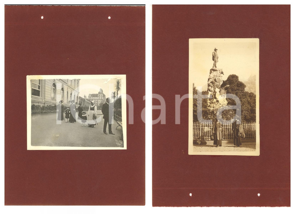 1914 LUCERNA Famiglia con bambini e balia - Monumento - Lotto 2 foto VINTAGE