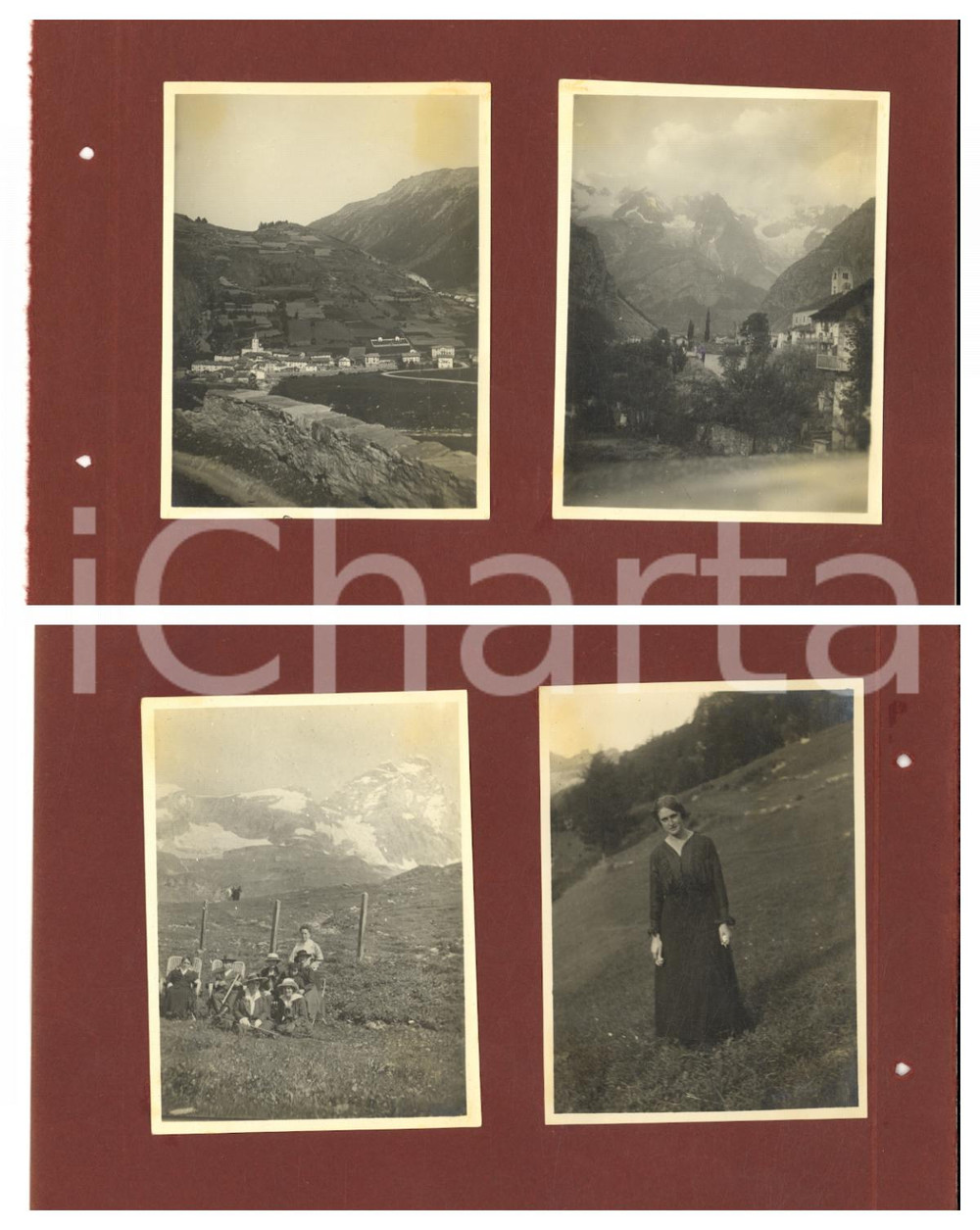 1914 VALTELLINA Vedute con escursionisti in gita - Lotto 4 foto VINTAGE
