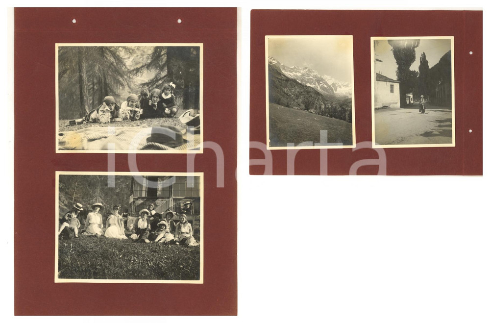 1914 VALTELLINA Escursionisti durante una gita in montagna *Lotto 4 foto VINTAGE
