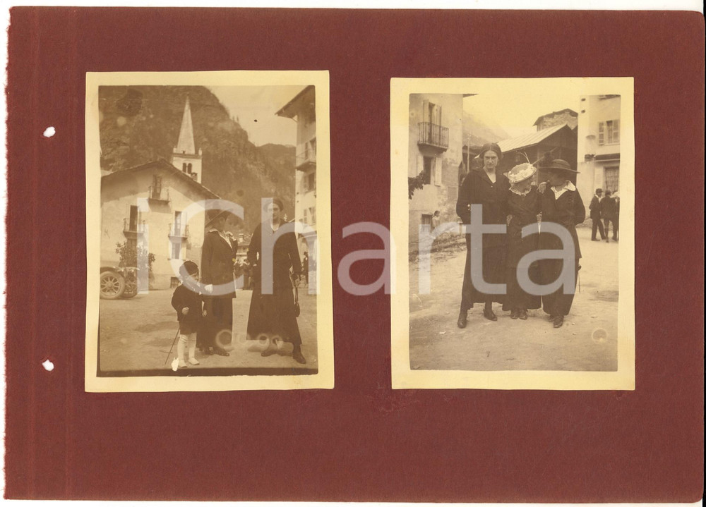 1914 VALTELLINA Famiglia durante una gita di paese - Lotto 2 foto VINTAGE