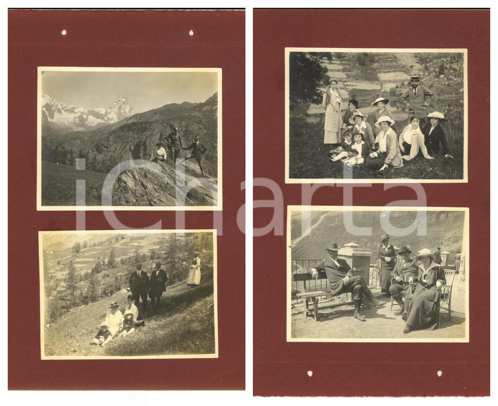 1914 VALTELLINA Escursionisti in gita in montagna - Lotto 4 foto VINTAGE