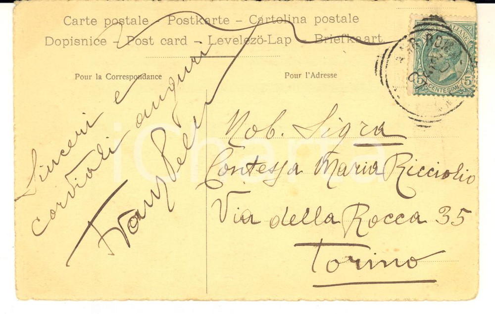 1907 ROMA Conte Franz PELLATI - Autografo su cartolina S. PIETRO FP VG