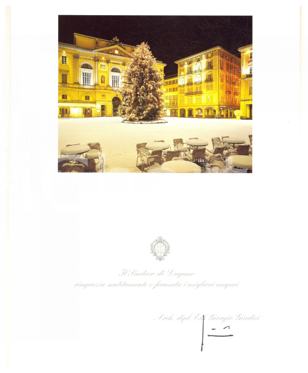 1990 ca LUGANO Sindaco Giorgio GIUDICI - Biglietto auguri Natale - AUTOGRAFO