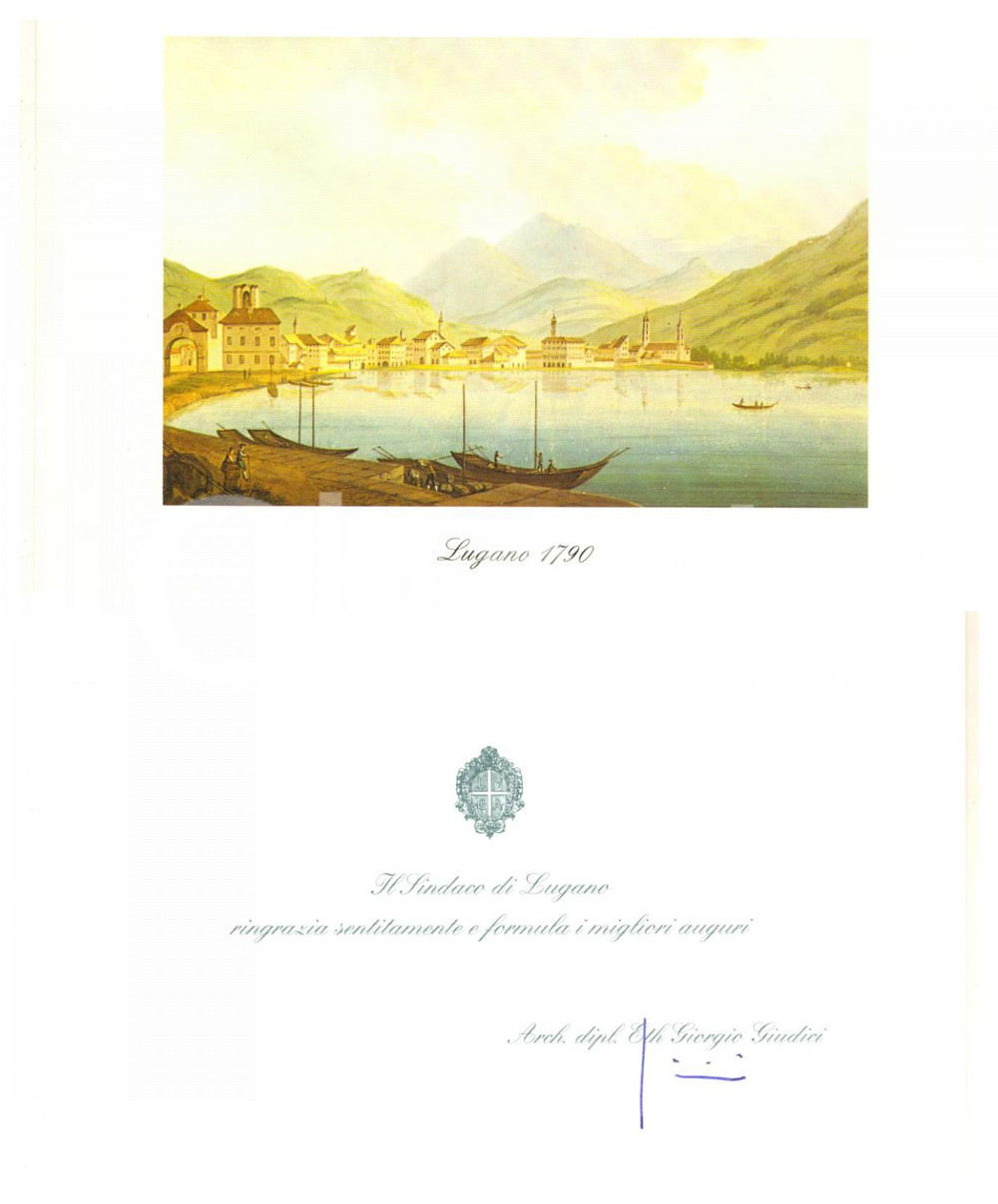 1990 ca LUGANO Sindaco Giorgio GIUDICI - Biglietto auguri Natale *AUTOGRAFO