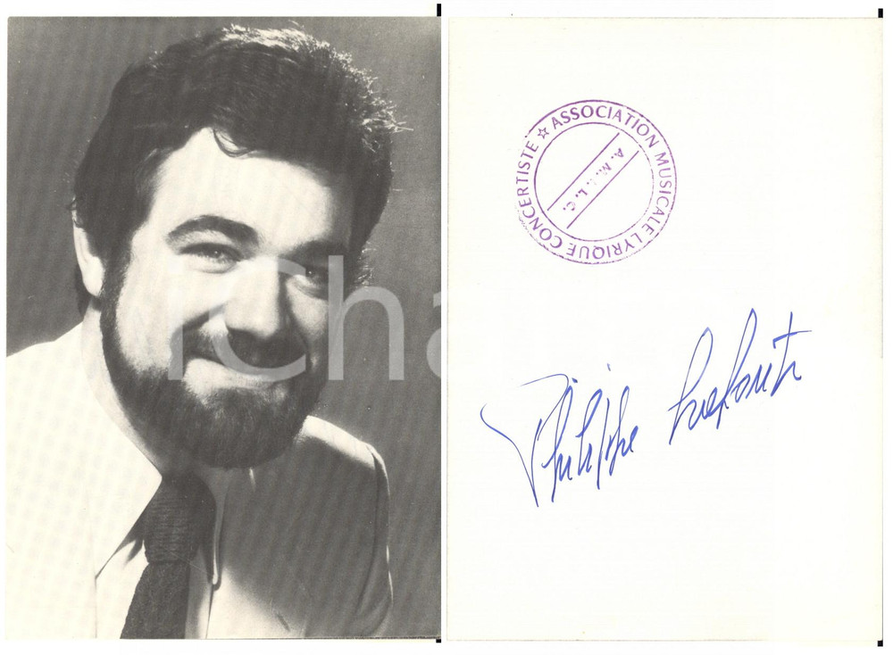1980 ca LIRICA Baritono Jean-Philippe LAFONT - Foto seriale con AUTOGRAFO