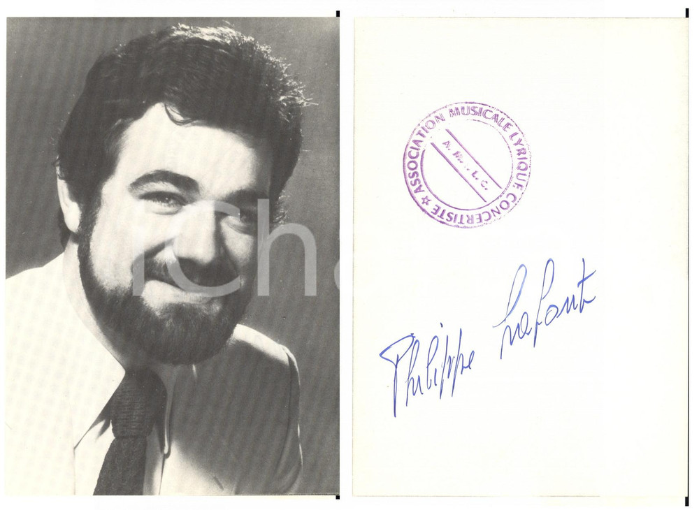 1980 ca LIRICA Baritono Jean-Philippe LAFONT *Foto seriale con AUTOGRAFO