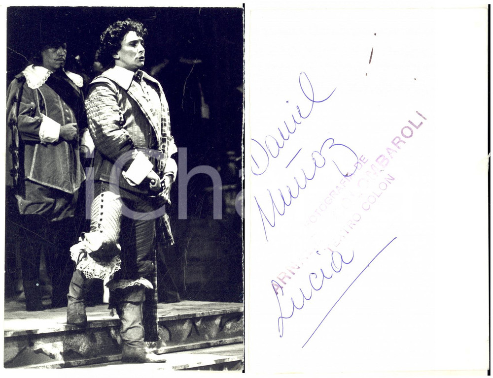 1980 LIRICA Tenore Daniel MUNOZ - Foto seriale con AUTOGRAFO DANNEGGIATA