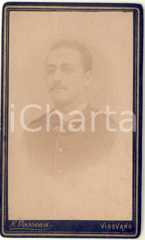 1895 ca VIGEVANO Ritratto dell' ufficiale A. PIGNATELLI - Foto con dedica CDV