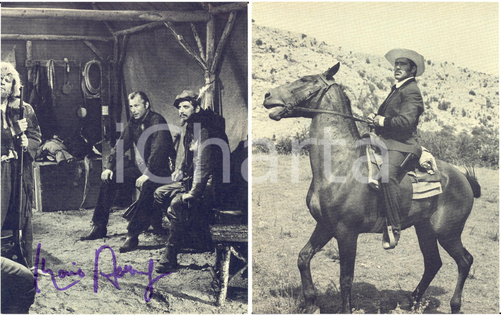 1965 ca Mario ADORF in "La valle dei lunghi coltelli" - Ritaglio con AUTOGRAFO