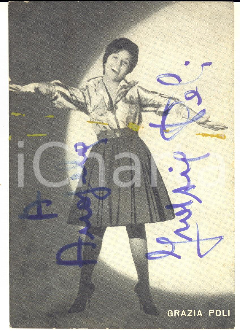1960 ca MUSICA Cantante Grazia POLI - Foto seriale con autografo DANNEGGIATA