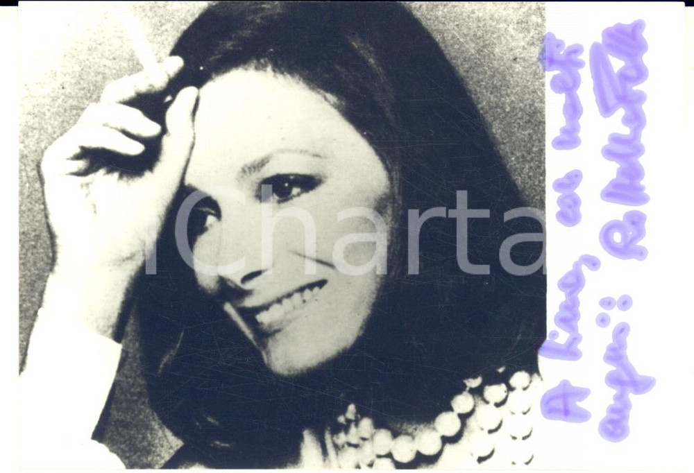 Autografo originale 1970 ca TEATRO Attrice Rossella FALK  Foto seriale AUTOGRAFO ORIGINALE 12x9 cm 1