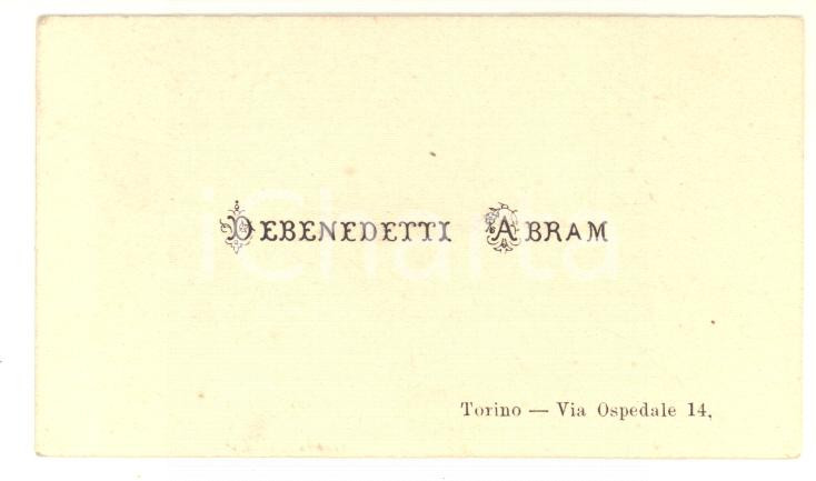 1860 ca TORINO Via Ospedale - Abram DEBENEDETTI biglietto da visita