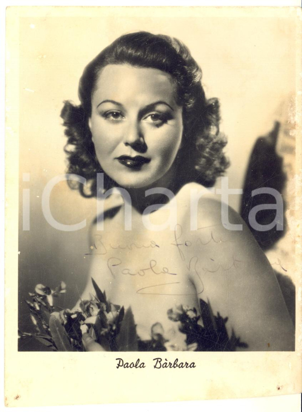 1941 TEATRO Attrice Paola BARBARA - Foto seriale con AUTOGRAFO DANNEGGIATA