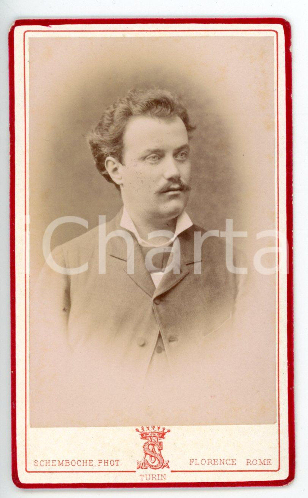 1880 ca TORINO Ritratto maschile in soprabito *Foto SCHEMBOCHE - CDV