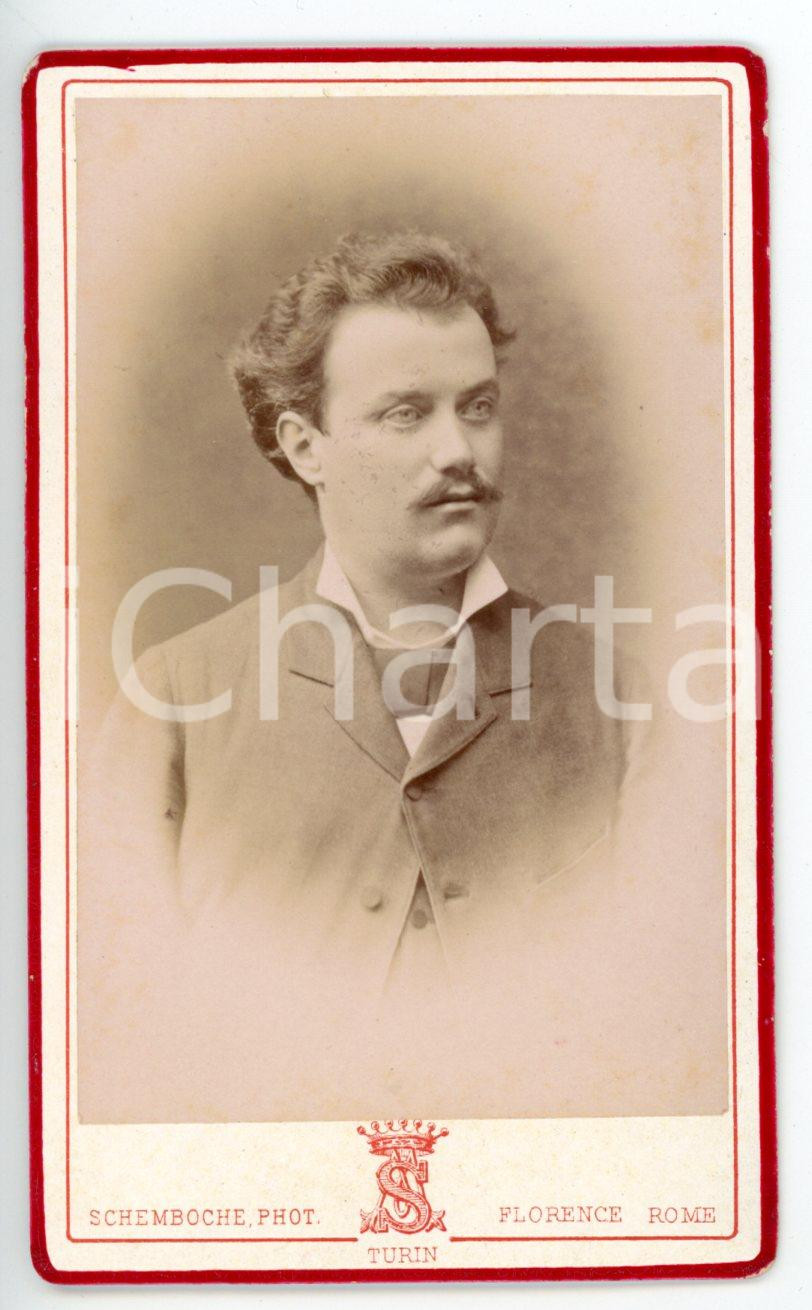 Fotografia d epoca originale 1880 ca TORINO Ritratto maschile in soprabito Foto SCHEMBOCHE  CDV 1