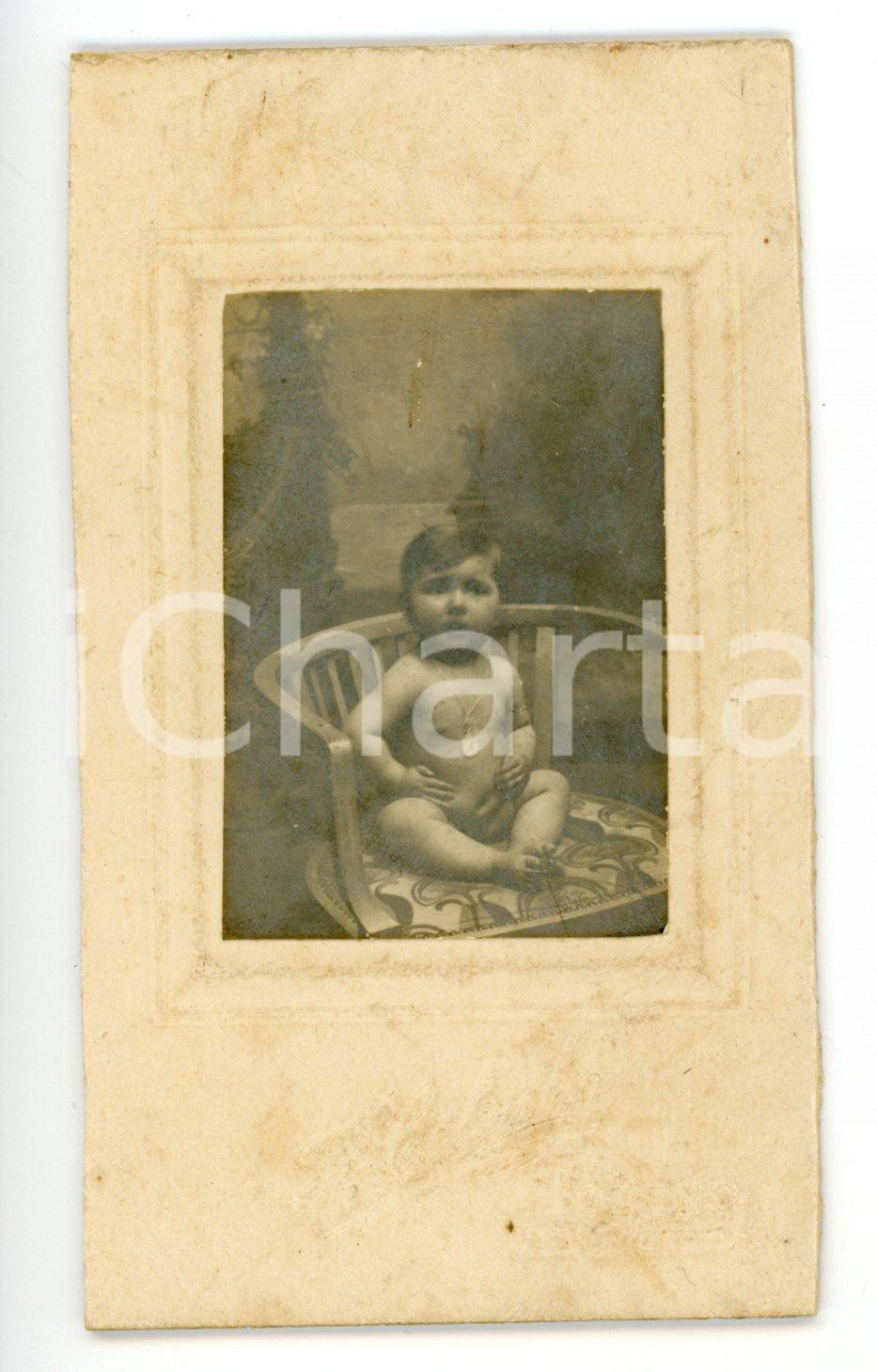 Fotografia d epoca originale 1900 ca TORINO Ritratto di bambina con collana Foto COLOMBO  CDV 1