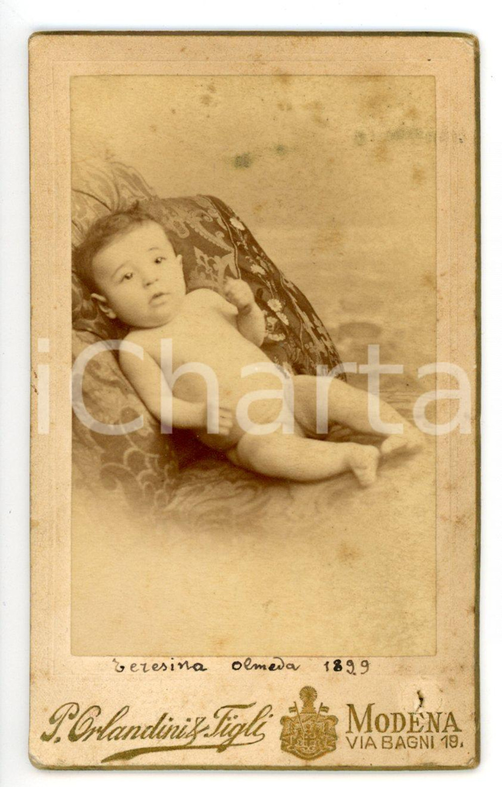 1899 MODENA Ritratto di Teresa OLMEDA bambina *Foto P. ORLANDINI - CDV