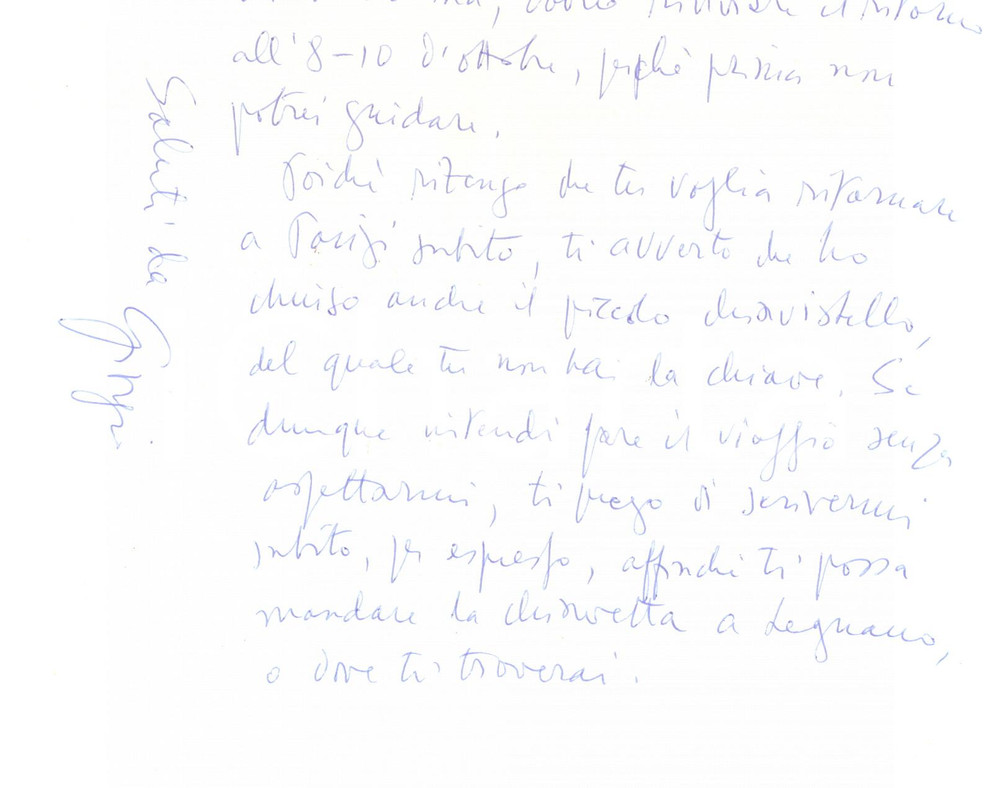 Autografo originale 1962 SACILE Lettera giornalista Giorgio SANSA in viaggio  Autografo 1