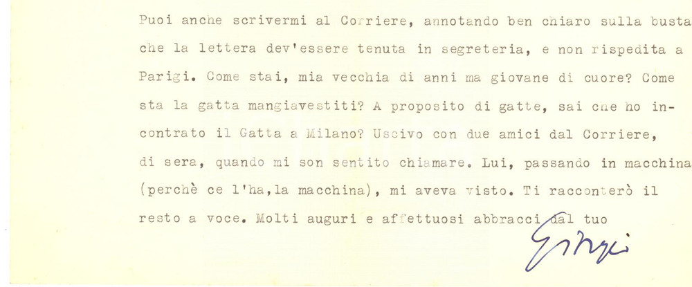 Autografo originale 1963 JESOLO Lettera giornalista Giorgio SANSA in vacanza  Autografo 1