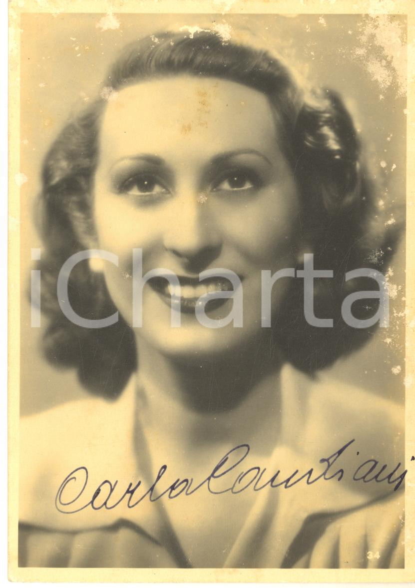 Autografo originale 1941 CINEMA Attrice Carla CANDIANI  Foto seriale con AUTOGRAFO DANNEGGIATA 1