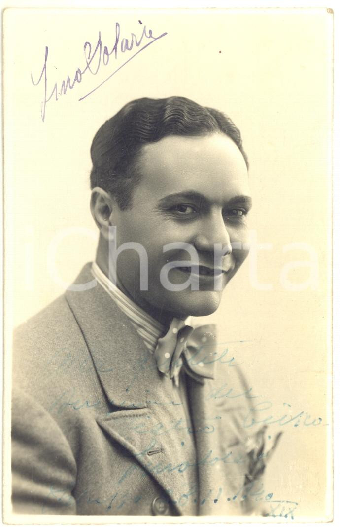 Autografo originale 1940 TEATRO SALUZZO Attore Lino SOLARI  Foto con AUTOGRAFO 9x14 cm 1