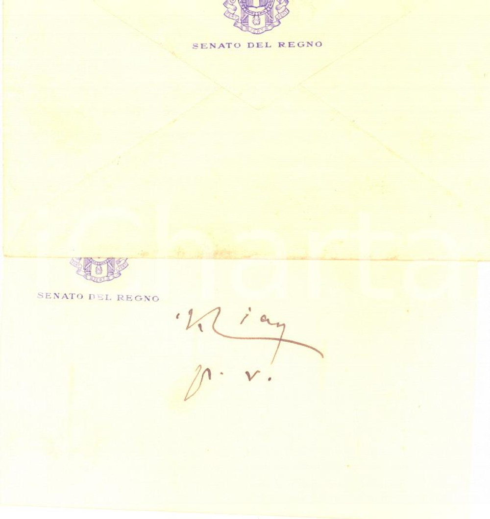1939 ROMA Senatore Vittorio CIAN - Biglietto da visita AUTOGRAFO