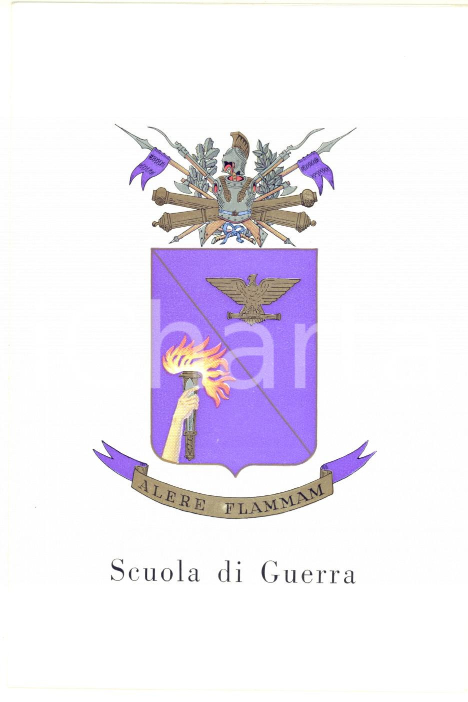 Oggetto da collezione cartaceo 1967 ESERCITO ITALIANO CIVITAVECCHIA Scuola di Guerra  Biglietto per auguri 1