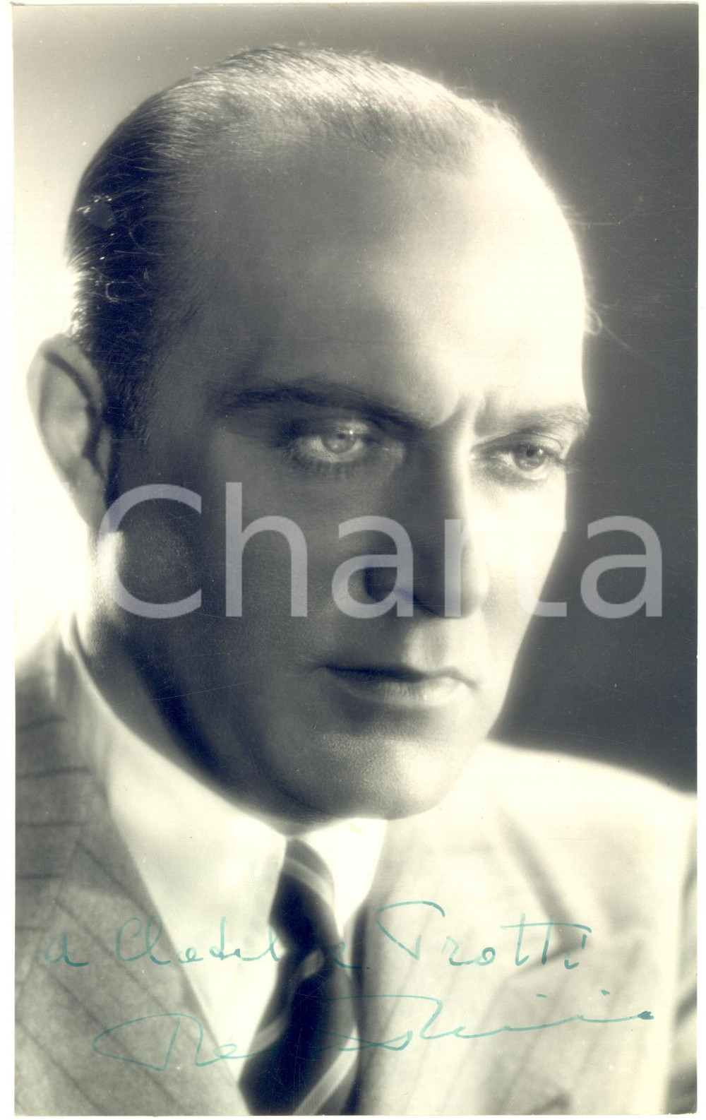 Autografo originale 1950 ca TEATRO Ritratto di Renzo RICCI  Foto seriale con AUTOGRAFO 11x16 1
