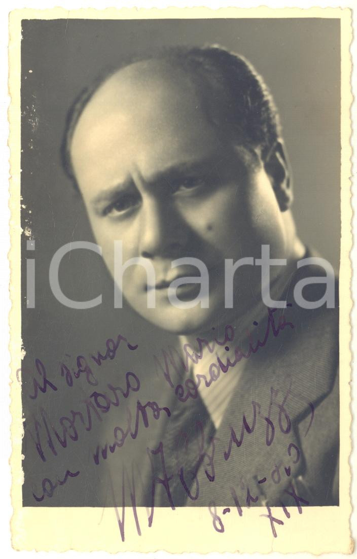 Autografo originale 1940 TEATRO ROMA Ritratto di Michele ABBRUZZO  Foto BELARDI con AUTOGRAFO 1