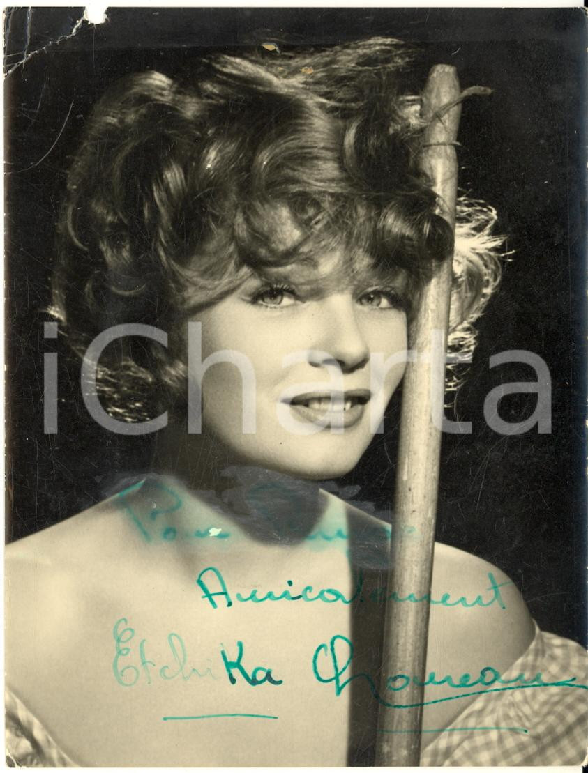 Autografo originale 1955 ca CINEMA Attrice Etchika CHOUREAU  Foto con AUTOGRAFO 10x14 cm 1