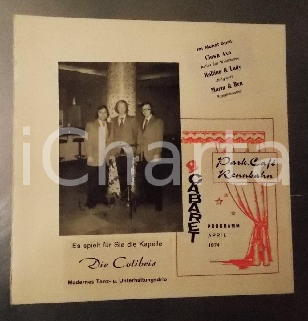 1974  PARK-CAFE RENNBAHN CABARET Portrait of DIE COLIBRIS - AUTOGRAPH