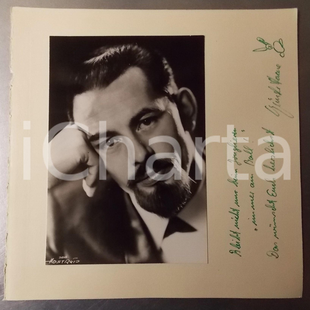1970 ca GERMANY CABARET Portrait of an artist - AUTOGRAPH 24x24 cm