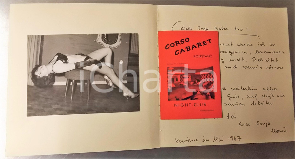 1967 KONSTANZ CABARET Sonja MOREE - QUARTETT YU - Autograph 24x24 cm