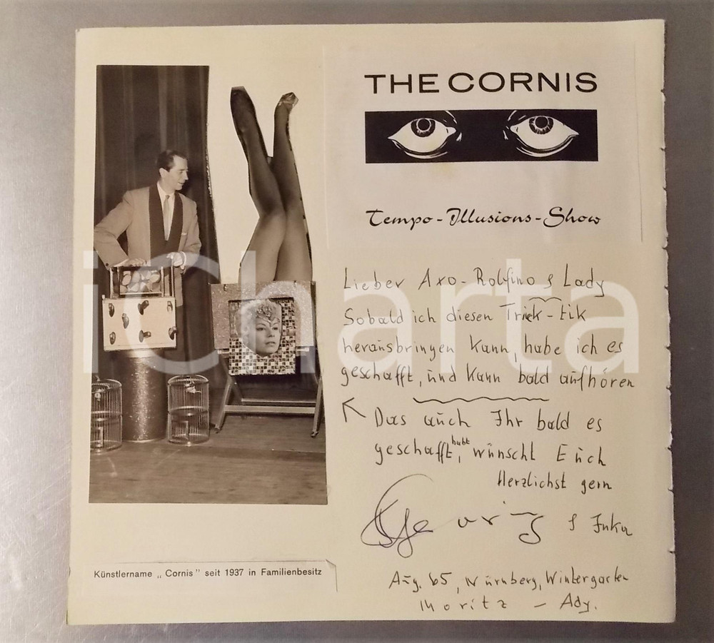 1965 NURNBERG CABARET Illusionists THE CORNIS - Dancers THE GLOWER'S - AUTOGRAPH