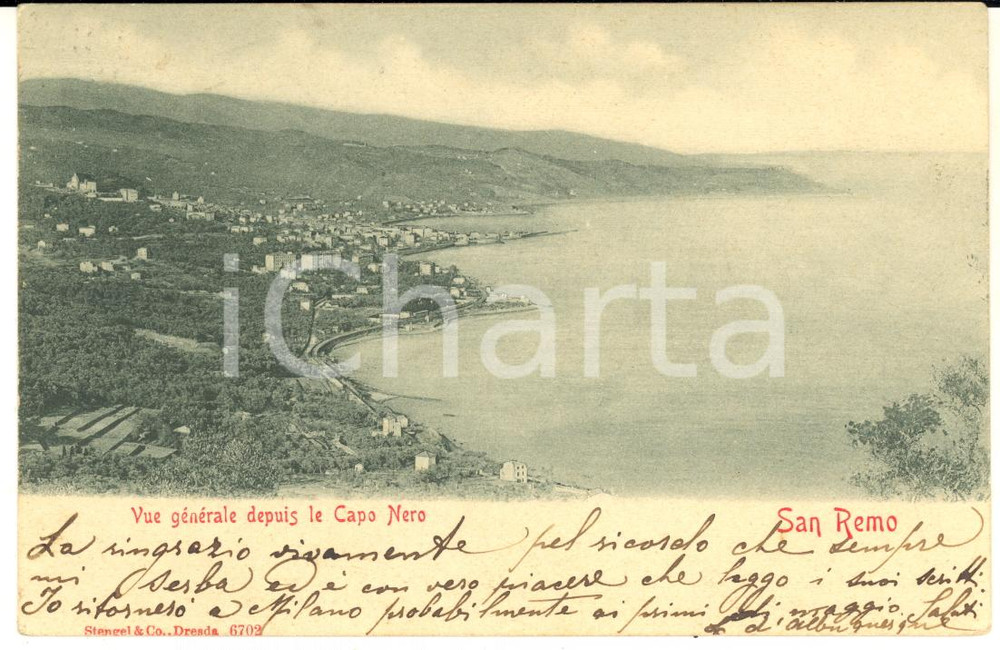 1903 SANREMO Cartolina Francisco D'ALBUQUERQUE CAVALCANTI - AUTOGRAFO FP VG