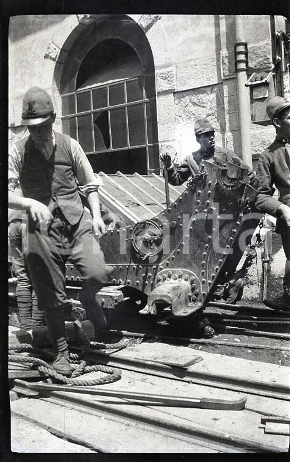 6X4cm NEGATIVO ORIGINALE* 1907 LAGO D'ARNO Cantiere centrale idroelettrica (2)