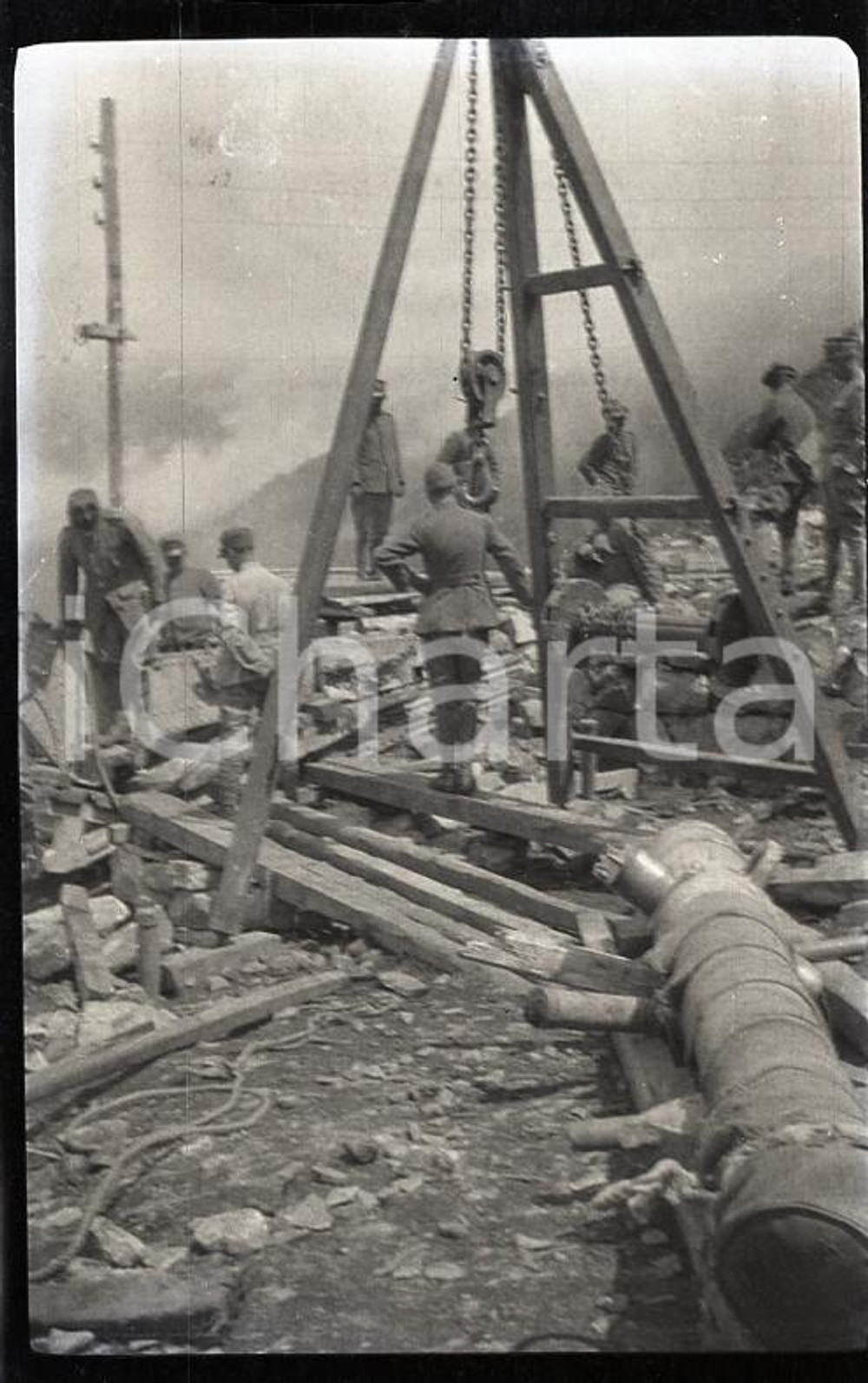 6X4cm NEGATIVO ORIGINALE* 1907 LAGO D'ARNO Cantiere centrale idroelettrica (3)