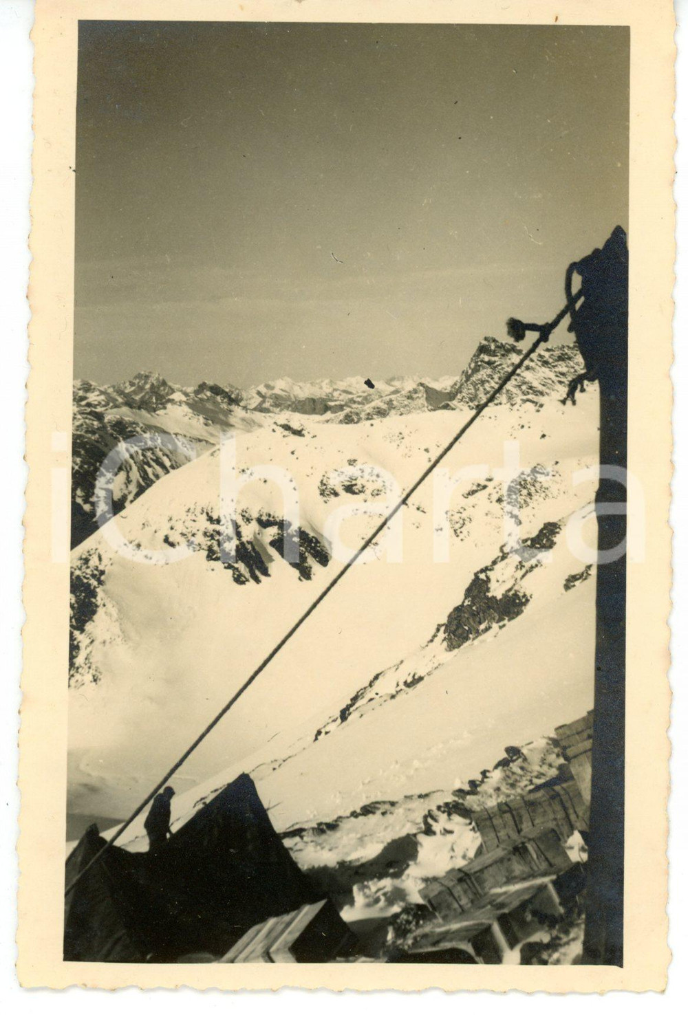 1940 ca WW2 COLLE DEL LONGET Accampamento degli ALPINI - Foto 9x14 cm