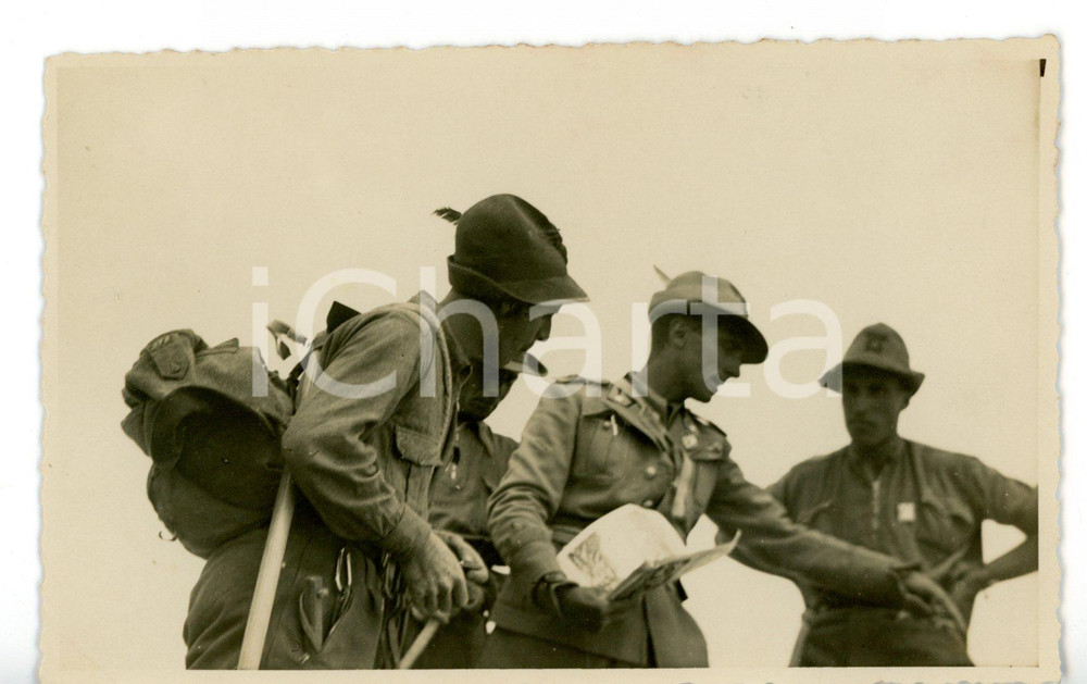 1940 BREC DE CHAMBEYRON Alpini consultano una mappa - Fotocartolina FP NV