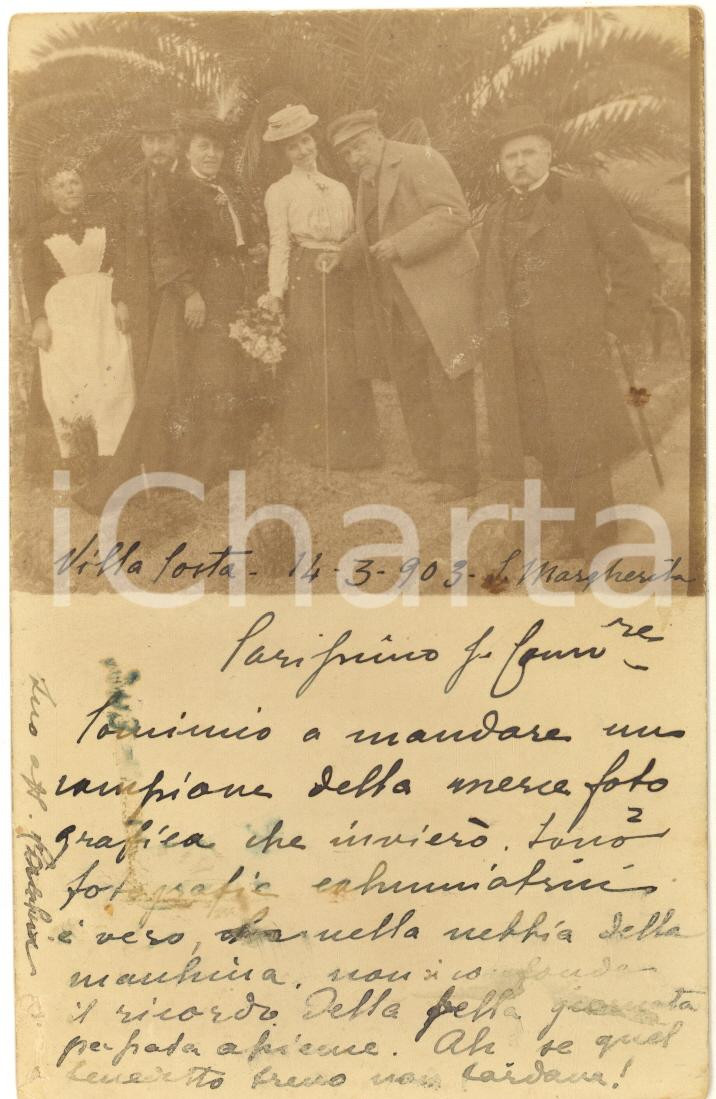 1903 SANTA MARGHERITA LIGURE Soprano Nina GARELLI a Villa Costa - Foto RARA